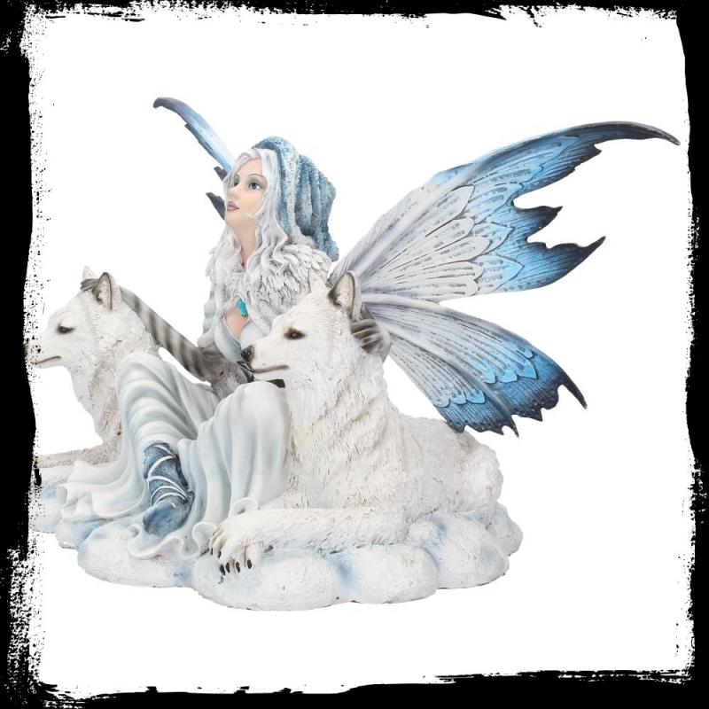 Icelynns Watchers White Wolves Alongside Girl Premium Figure Diorama ...