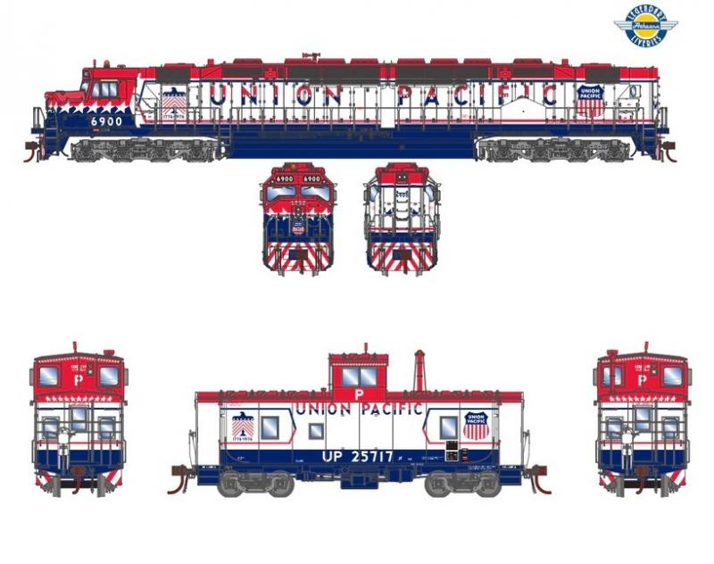 Union Pacific Up Ho Us Stars Red Blue White Scheme Emd Dda X