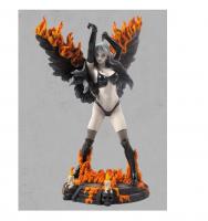 Female Dark Angel & Wings In Flames Stunning Premium Figure soška anděla
