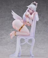 Pure White Angel-chan Girl Atop A Chair Sexy Anime Figure