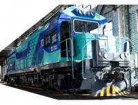 Ferrocarril de Antofagasta a Bolivia Chile FCAB #001 Azure Blue Themed Scheme Class CRRC Road-Switcher Hydrogen-Battery Operated Locomotive for Model Railroaders Inspiration