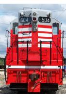 Chicago, Burlington & Quincy Railroad CBQ - Burlington Route #504 Red Grey White Stripes Scheme High Nose SD-24 First EMD Turbocharger-Fitted Road-Switcher Diesel-Electric Locomotive for Model Railroaders Inspiration