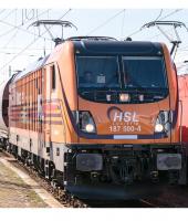 HSL Logistik GmbH #187 500-4 HO MRCE Orange Violet Stripes Scheme Class 187 Traxx F160 AC3 LM Electric Locomotive  for Model Railroaders Inspiration