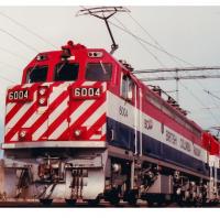 British Columbia Railway BC Rail CBOL #6001 Red Blue White Stripes Scheme Class GMD GF6C Freight Eletric Locomotive DCC & Sound