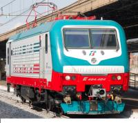 Trenitalia SpA FS #464 464 HO Qattroseiquattro Red Green White Stripes Ribbed Scheme Class E 464 Electric Locomotive DCC & Sound