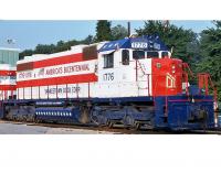 Yankeetown Dock Corp. #1976 Bicentennial Red White Blue Stripes Class EMD SD38-2 Road-Switcher Diesel-Electric Locomotive for Model Railroaders Inspiration