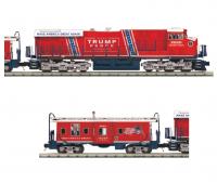 Donald J. Trump #2020 00 Scale Make America Great Again GE ES44AC RailKing Imperial Diesel-Electric Locomotive AC DCC & Proto-Sound 3.0 & ProtoSmoke & Trump Pence Extended Vision Bay Window Caboose (Waycar)