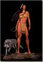 Pocahontas & Wolf The Powhatan Indian Girl Native American Quarter Scale Statue Archive Diorama 