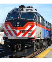 METRA METX #212 HO Village Of Buffalo Grove Grey Black Red Blue Fade Stripes Scheme Winnebago Class EMD F40PHM-2 (now F40PHM-3) Passenger Commuter Diesel-Electric Locomotive DCC & Sound