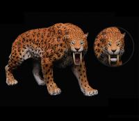Saber-Toothed Tiger Smilodon Populator The Jungle Jaguar-Striped Stray Cat 1/11 Figure pravěký svět
