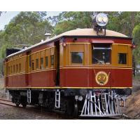 New South Wales Government Railways NSWGR #27 Australia TIN HARES Indian Red Ocre Stripes Scheme Class CPH Old-Time Rail Motor Car for Model Railroaders Inspiration