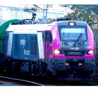 Renfe Mercancías #256 104-2 HO Grey White Violet-Themed Scheme Class 159 Stadler Euro 6000 EURODUAL (Diesel-) Electric Locomotive DCC & ESU LokSound 5