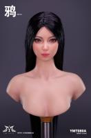 CROW Black Haired Female Head Sculpt for Sixth Scale Figure