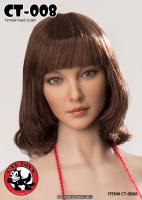 Suntan Fringe Hair Female Head Sculpt for Sixth Scale Figure