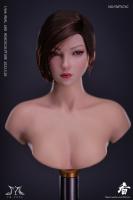 DARK Brown Haired Female Head Sculpt for Sixth Scale Figure