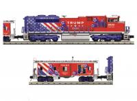 Donald J. Trump #2024 00 Scale America First EMD SD70ACe RailKing Imperial Diesel-Electric Locomotive AC DCC & Proto-Sound 3.0 & ProtoSmoke & America First Bay Window Caboose (Waycar)