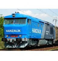 Hanzalík #749 262-2 Bardotka Light & Dark Blue Grey Skewed Stripes Scheme Class 749 (T478.1, 751) Diesel-Electric Locomotive for Model Railroaders Inspiration