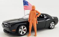 Dodge/Chrysler Challenger SRT8 2010 Black 1/18 Die-Cast Vehicle & Flag & George Washington Figure 