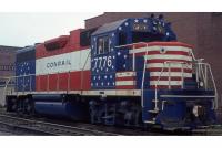 Conrail CR #7776 Bicentennial Red White & Blue Scheme Class GP38 Diesel-Electric Locomotive for Model Railroaders Inspiration