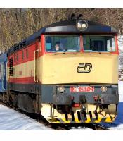 České Dráhy ČD #749 257-2 HO Bardotka Red Beige Dark Blue RootTop Scheme Class T478 Diesel-Electric Locomotive DCC & Sound