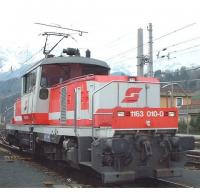Österreichische Bundesbahnen ÖBB #1163 010-0 HO Flüsterlok Red White Stripes Scheme Class 1163 Electric Switcher Locomotive DCC & Sound