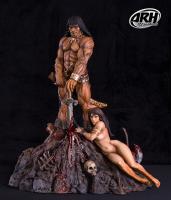 CONAN The Barbarian Warrior & His Chained Girl Frank Frazetta Quarter Scale Statue Diorama 