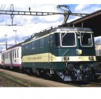 Mittelthurgaubahn MThB #21 Fir Green Scheme Yellow Stripe Class Re 4/4 I Electric Locomotive for Model Railroaders Inspiration 