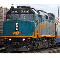 VIA Rail Canada #6453 Silver Dark Green Yellow Stripes Scheme Class GPA-30H (ěx F40PH-2D) Passenger Commuter Diesel-Electric Locomotive for Model Railroaders Inspiration
