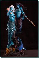 Marysha & Sharlyn Atop A Blue Sharks Coral-Themed Base The Twin Mermaids Daughters of Poseidon Quarter Scale Statue Diorama