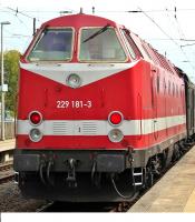 Deutsche Reichsbahn DR #229 181-3 Red White Stripe Scheme Class 229 (DR 119, 219) Diesel-Electric Locomotive for Model Railroaders Inspiration
