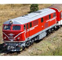 Български държавни железници БДЖ BDZ #75008 Red White Lines Scheme Class 75.000 Diesel-Electric Locomotive for Model Railroaders Inspiration