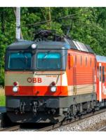 Österreichische Bundesbahnen ÖBB #1144 092-4 HO Schachbrett Red Beige Grey Scheme Class 1044/1144 Electric Locomotive DCC & Sound