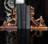 Octonium The Gothic Mechanical Octopus Bookends umělecké knižní zarážky 