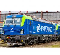 Polskie Koleje Państwowe SA #EU46-521 PKP Cargo Dark Blue Neon Corners Class 370 (193,383) Vectron Electric Locomotive for Model Railroaders Inspiration