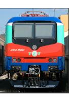 Trasporto Ferroviario Toscano TFT #464.880 White Center Red Azure Blue Stripes Ribbed Scheme Class E 464 Electric Locomotive for Model Railroaders Inspiration