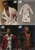 Brad Pitt As Tyler Durden In A Red Jacket Fur Coat & In A Bathrobe Sixth Scale Figure (2-Clothing Pack)   soška