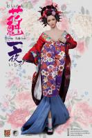 Oiran Ichiya Geisha Female Headsculpt for Sixth Scale Figures & Red Long Furisode Accessories