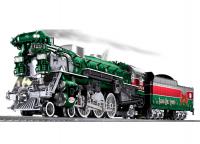 North Pole Central Lines #1224 Scale 00 Christmas Sleight Bell Railway Green Red Stripes Scheme Hudson Class 4-6-4 F19 Steam Locomotive & Tender DCC & LEGACYSound & Bluetooth & Odysse