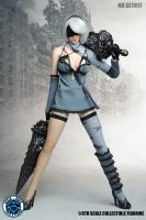 Cyborg Revealing Bluish Female Headsculpt for Sixth Scale Figures and Accessories Set