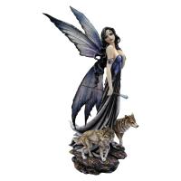 Lina The Fairy And Grey Wolves Premium Figure Diorama  vlci a dívka soška