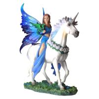 Realm Of Enchantment The Fairy On Unicornback Premium Figure Diorama víla a jednorožec soška