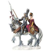 Quod Amor Et Fides The Knight & Noblewoman on Horseback Premium Figure Diorama  rytíř a dívka soška