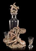 Steampunk Octopus The Bottle & Glasses Bronze Holder Set   sada na destilát