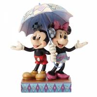 Mickey & Minnie Under An Umbrella Statue Diorama