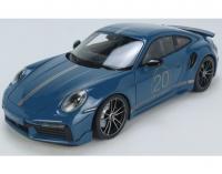 Porsche 911 (992) Turbo S Coupé 2021 Sport Design 20th Anniversary Blue 1/18 Die-Cast Vehicle
