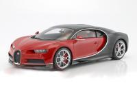 Bugatti Chiron Black Red 1/12 Die-Cast Vehicle