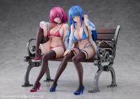 Mary & Ellie In A Bikiny Outfit Sitting on The Park Bench Sexy Anime Figure (2-Unit Pack) 