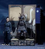 Female Samurai In AGED Black Armor The Butterfly Helmets DELUXE Sixth Scale Collector Figure