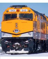 Denver & Rio Grande Western DRGW #242 Ski Train Yellow White Stripes Scheme Class EMD F40PH Passenger Commuter Diesel-Electric Locomotive DCC & Sound