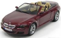 BMW M6 Convertible Cabriolet 2007 Bordeaux Mettalic 1/18 Die-Cast Vehicle